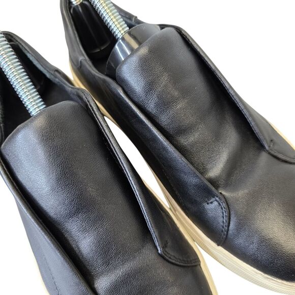 J/SLIDES Women's 7.5 Black Leather Casual Slip On Sneakers - Picture 6 of 15